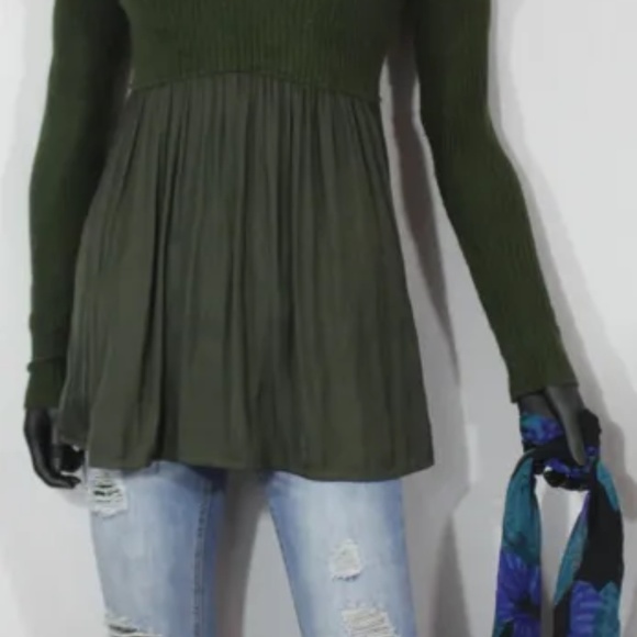 Hooked Up Women's Forest Green Tunic Sweater Top Tunic, S - Picture 2 of 6